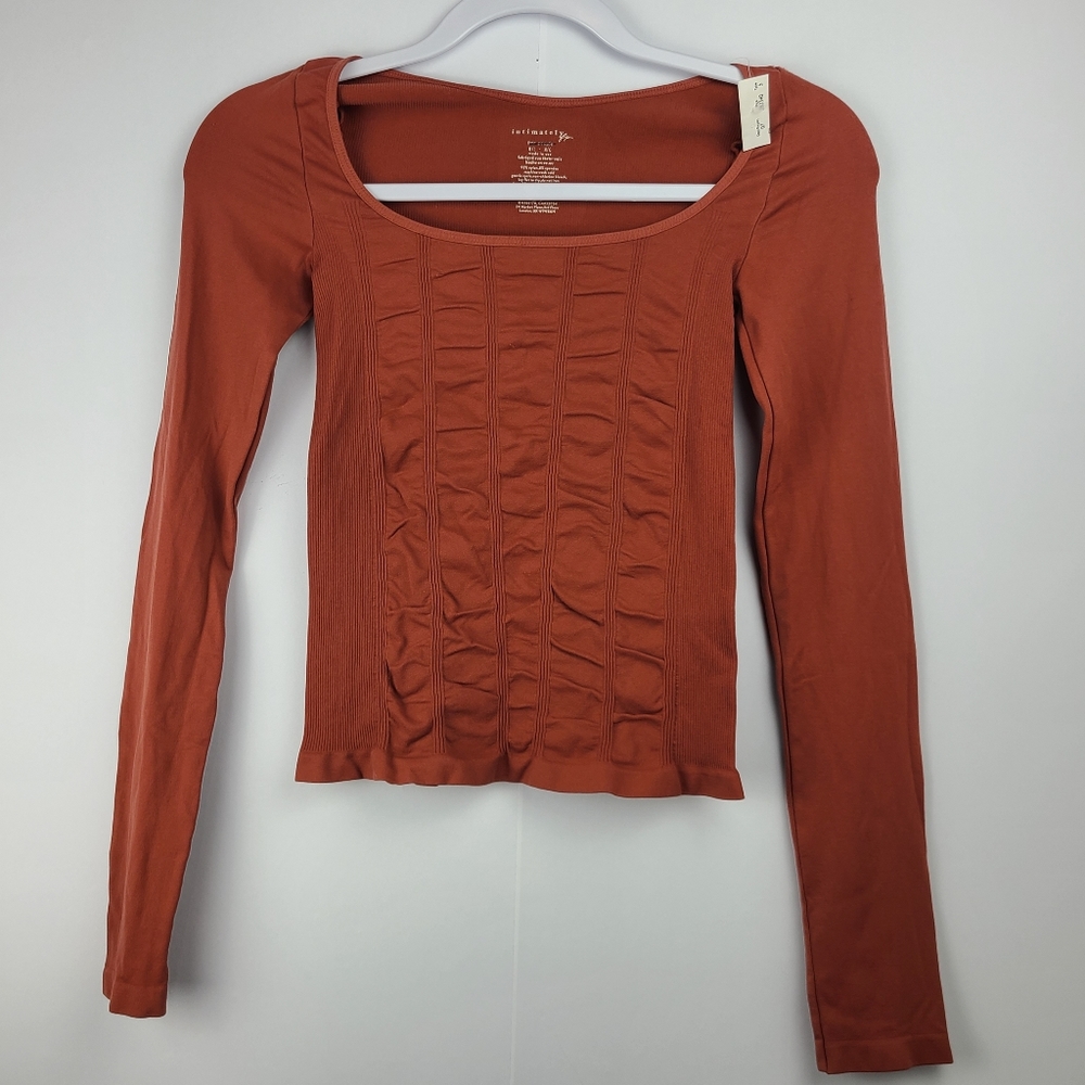Intimately Free People Seamless Long Sleeve Top NWT M/L Stay Here Stretch Fitted